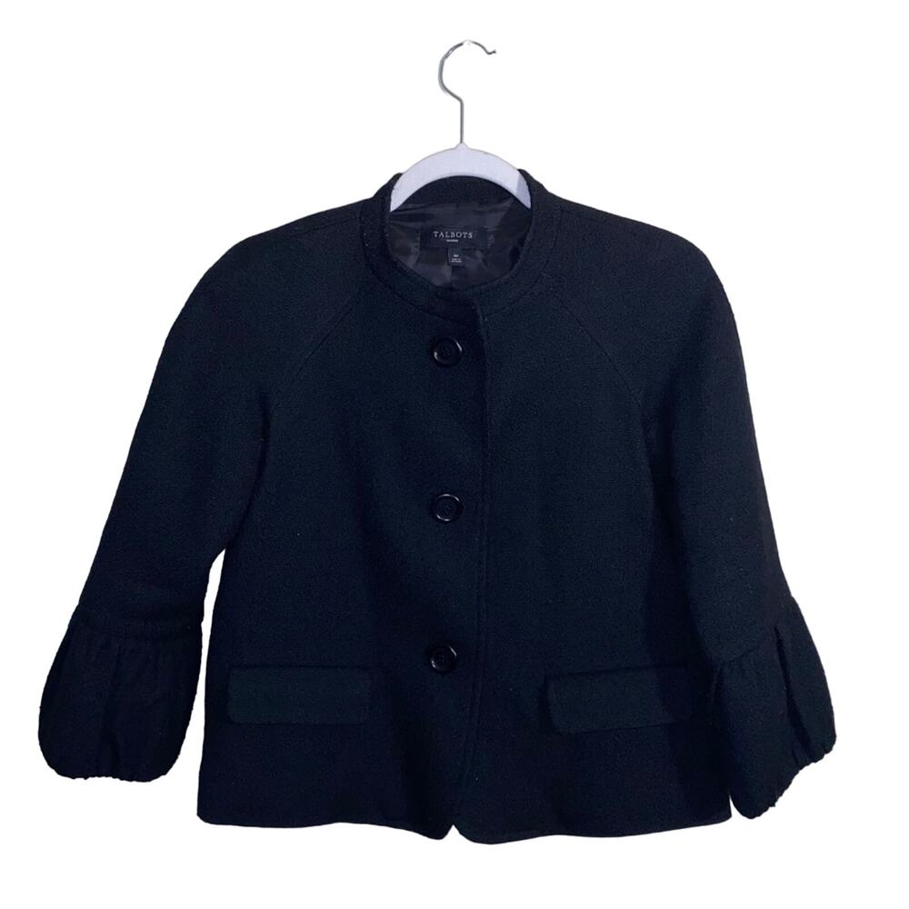 Talbots Wool Blend 3 Button Jacket Size 4p - image 1